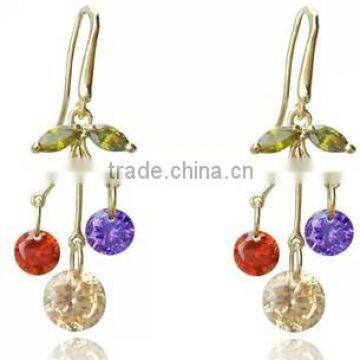 JINSE cherry shape earrings designs for girls