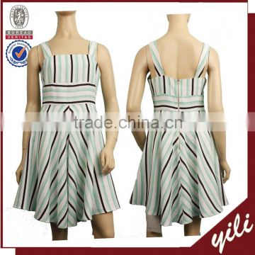 Bright color cotton&linen fabric spaghetti strap sleeveless latest dress designs for ladies WD141231519