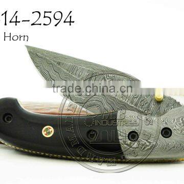 Damascus Steel Folding Knife DD-14-2594