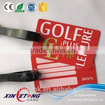 Full Color Printing Plastic Luggage Tag With Rope