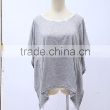 Wholesale China Women's blouse designs fat ladies short sleeve back chiffon blouse