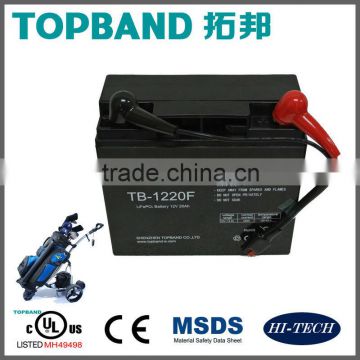 TOPBAND LiFePO4 Lithium Battery 12V 20AH for Electric Golf Trolley