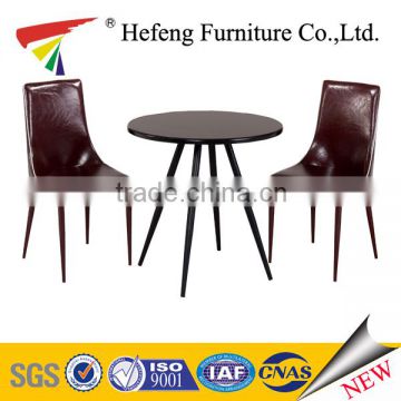 Dining room furniture MDF dining table with crimson PVC chair