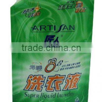 liquid detergent packing bag with handle