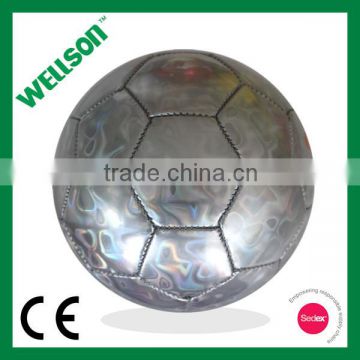 Promotional silver laser shine soccer ball