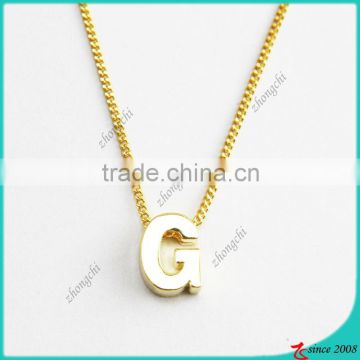 G Gold Aphabet Letter Initial Necklace