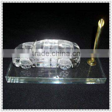 Clear Crystal Etched Office Set For Table Decoration