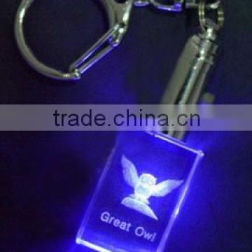 2016 Wholesale cheap laser engraving crystal keychain