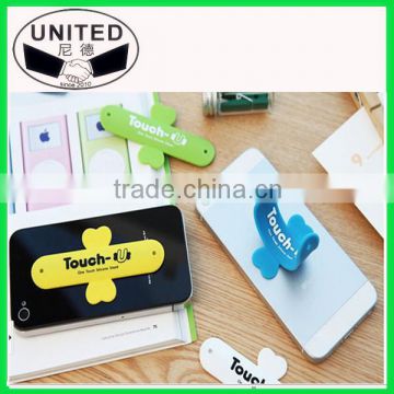 Custom label welcome decoration cute silicone one touch phone stand