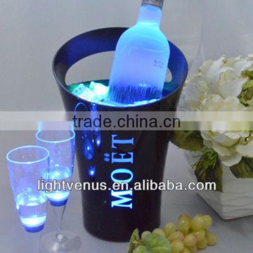 Transparent with UV painting PC material unique design flash ice bucket