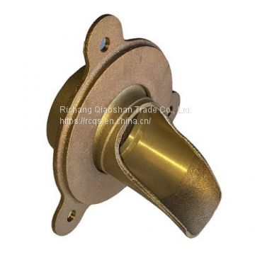 Nickel Bronze Downspout Nozzle with 2 Inch No-Hub Inlet for Roof Drainage