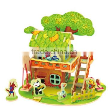 Educational 3D wooden toy house Pipi and Yaya's Cabin