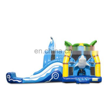 Dolphin Themed Water Bouncing Castle Combo Kids Jumping Castle With Water Slide