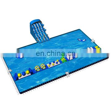 Free Custom Design Blue Wave Water Slide Frame Pool Inflatable Water Play Park Equipment On Land