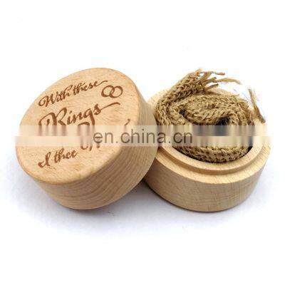 latest fashion eco-friendly round shape wood ring box packaging