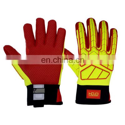 HANDLANDY Yellow Breathable Flexible Utility TPR Mechanic Work Gloves Oil and Gas Cut Resistance Safety Gloves For Men