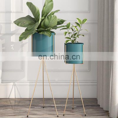 Metal Iron Wire Indoor Stand Ceramic Flower Plant Pot Hot Sale Small Modern Used with Flower/green Plant Morden Luxury Steel