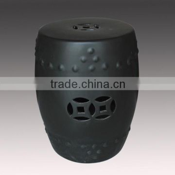 hot selling premium quality black color jingdezhen ceramic stool for garden