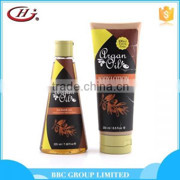Moisturizing argan oil shower gel and body lotion