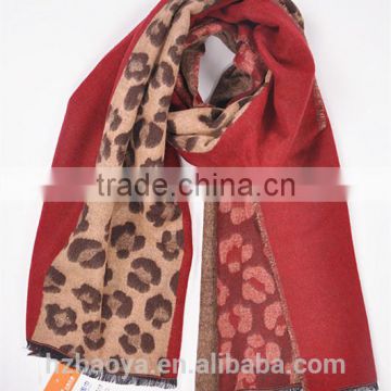 2016 winter Jacquard leopard pattern pashmina shawl