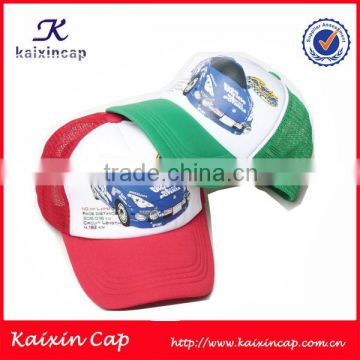 2015 KaiXin design your own flat bill printing trucker hat