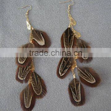 2014 PHEASANT feather earrings-7780