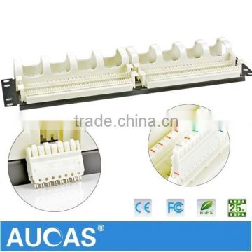 Manufacture 100 Pairs RJ11Patch Panel, Cat3 Voice Patch Panel, 110 Type Telephone Patch Panel