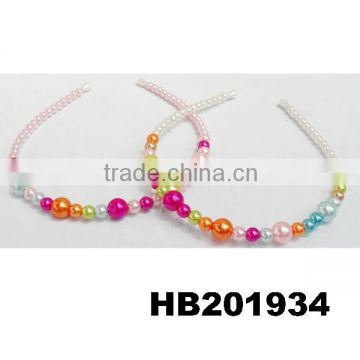 cheap custom colorful plastic pearl metal headbands wholesale