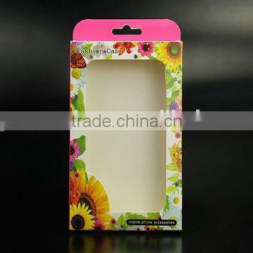customized logo printing paper packaging box with PVC window for iPhone 6 case