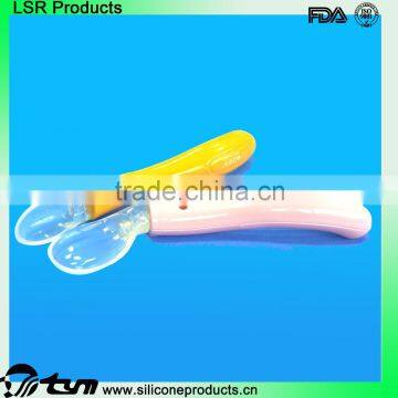 OEM welcome baby feeding products BPA free silicone spoon for baby