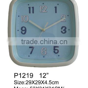 cheap and high quality 12inches square plastic wall clock