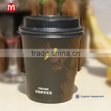 Good environment/custom printed Chinese hot coffee paper cups with lid