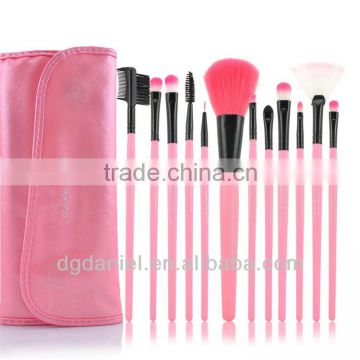 12pcs goat hair cute travel pink cosmetic brush set