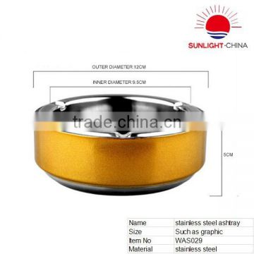 WAS029 luxury gold table ashtray round smokeless ashtray stainless steel ashtray