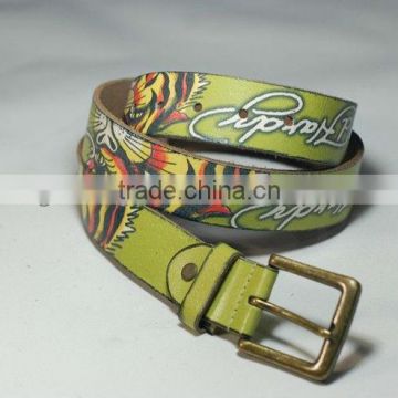 Transfer printing leather belts