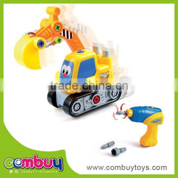 Best sale kid intelligent diy model car plastic trailer truck toy