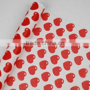 Non-woven wrapping heart printing flower packing gift packing crafts deco floral packing florist suppliers