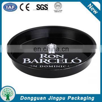 customized round metal serving tin tray