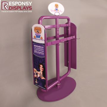 Colorful Metal Collar And Leash Stands Display For Shopping Mall