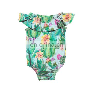 green plant flower cactus pattern  Infant Toddlers Soft  Newborn Bodysuit Cute Casual Baby Girl Romper jumpsuit