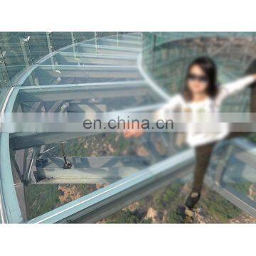 12mm tempered laminated glass price for skywalk,glass bridge,Glass Walkway Path