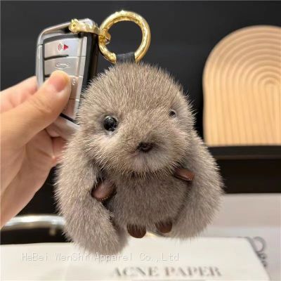 63Rabbit pendant cute cartoon plush car key chain backpack pendant keychain fluffy soft everything