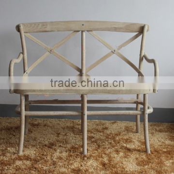RCH-4004-1 Hot Sale Solid Wood Double Seat Cross Back Chair