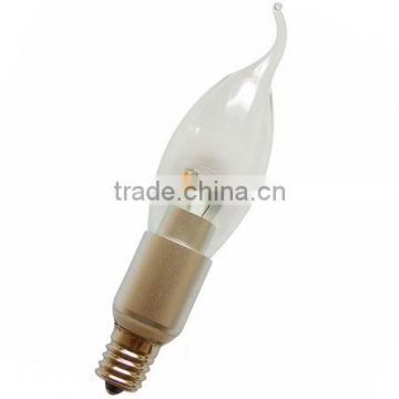 High quality factory price tail led smd candle light lamp 3w led candle bulb b15 e12