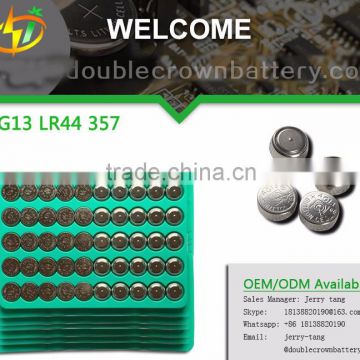 Bulk tray 2016 Mercury-Free Environmental 357 AG13 1.5V Alkaline button cell for watch battery