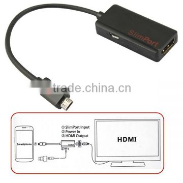 Slim Port MyDP to HDMI Cable Adapter for Google Nexus4 LG optimus Gpro Fujitsu Arrows Tab ASUS Padfone Infinity