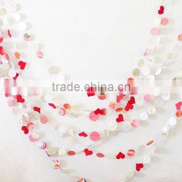 HOT !!Beautiful color and different shape Paper Garland for wedding party decor