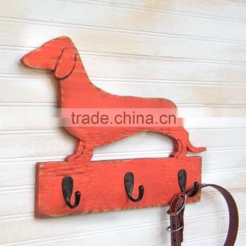 Vintage wooden living room red dog shape kids clothes hangers wholesale