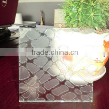 clear Acid Etched Frosted Patterned Glass