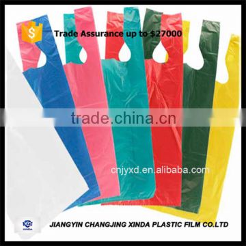 pretty cheap CMYK customer logo printing t shirt bag plastic bag for promotional sale